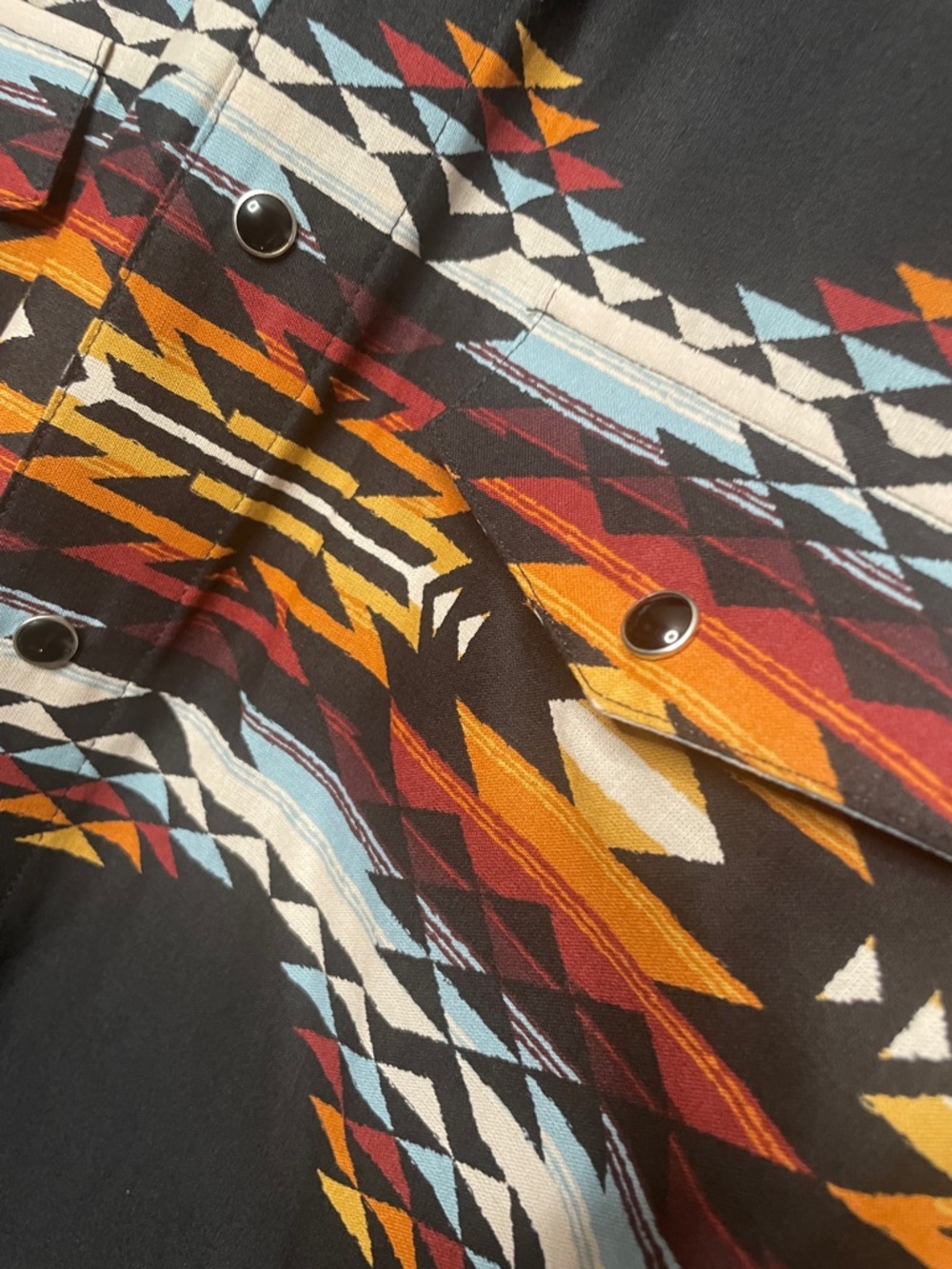 PANHANDLE SLIM MEN'S SOUTHWESTERN BORDER LONG SLEEVE SNAP WESTERN SHIRT - Picture 10 of 12